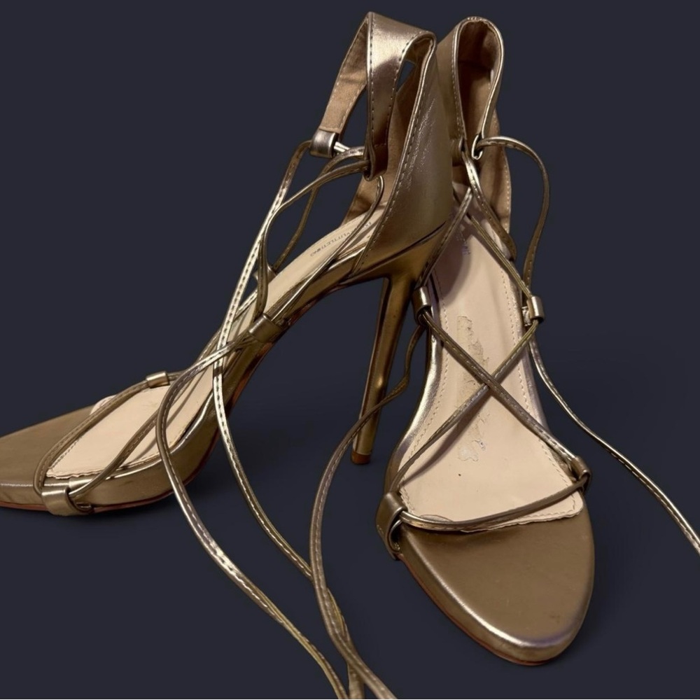 Elegant Metallic Strappy Heels